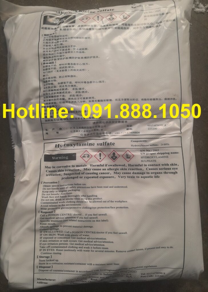 Bán Hydroxylamine Sulfate 99 China 25kg bao Nhattamchem